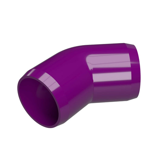 1/2 in. 45 Degree Furniture Grade PVC Elbow Fitting - Purple - FORMUFIT