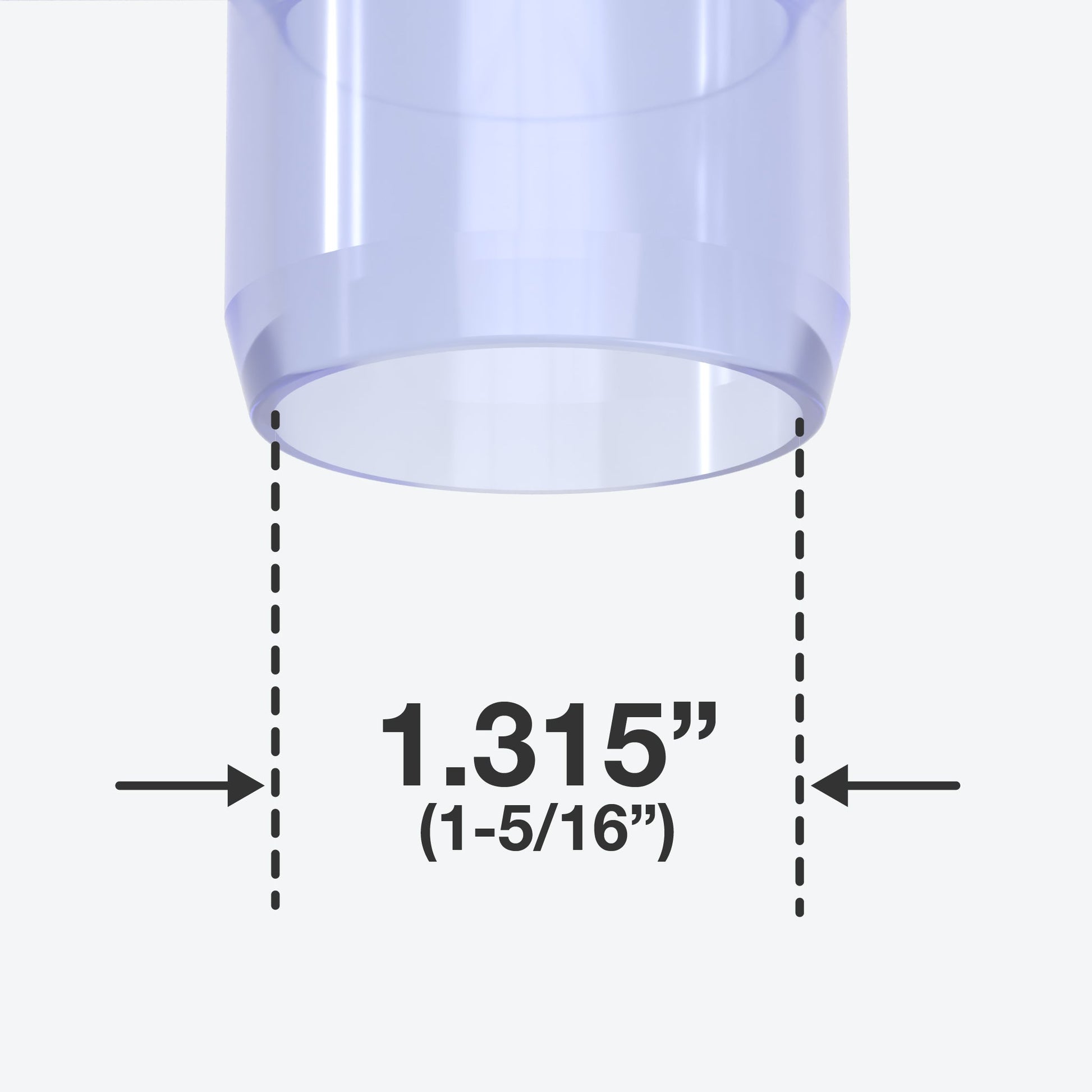 1 in. 45 Degree Furniture Grade PVC Elbow Fitting - Clear - FORMUFIT