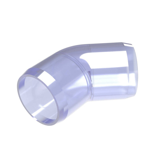 1 in. 45 Degree Furniture Grade PVC Elbow Fitting - Clear - FORMUFIT