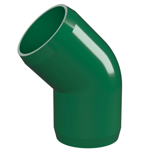 1 in. 45 Degree Furniture Grade PVC Elbow Fitting - Green - FORMUFIT