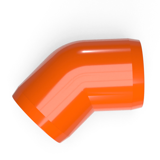 1 in. 45 Degree Furniture Grade PVC Elbow Fitting - Orange - FORMUFIT