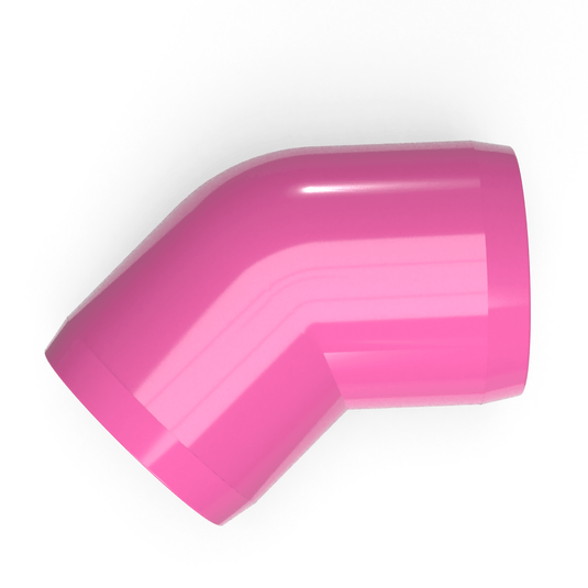 1 in. 45 Degree Furniture Grade PVC Elbow Fitting - Pink - FORMUFIT