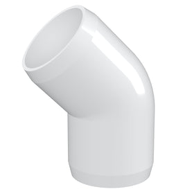 1 in. 45 Degree Furniture Grade PVC Elbow Fitting - White - FORMUFIT