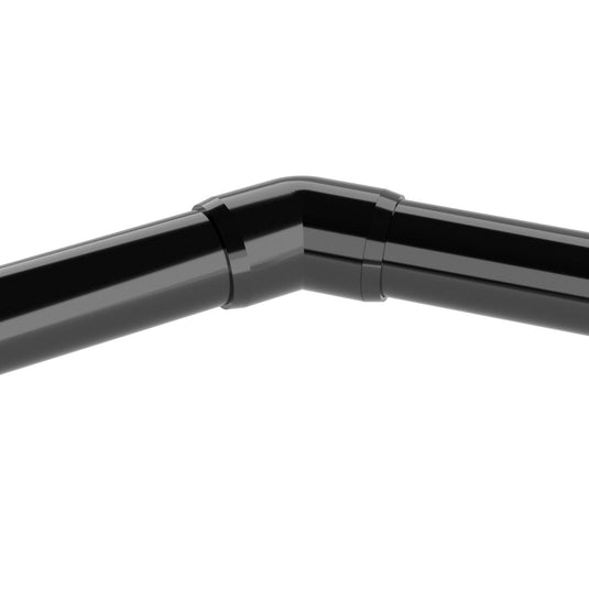 2 in. 45 Degree Furniture Grade PVC Elbow Fitting - Black - FORMUFIT