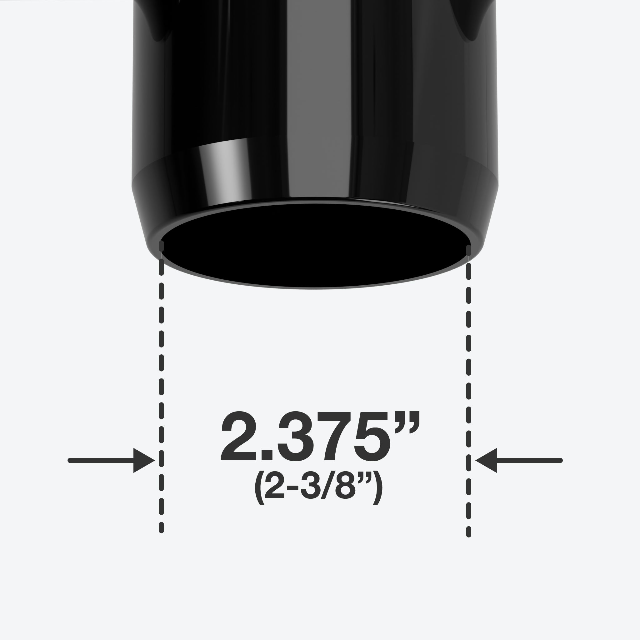 2 in. 45 Degree Furniture Grade PVC Elbow Fitting - Black - FORMUFIT