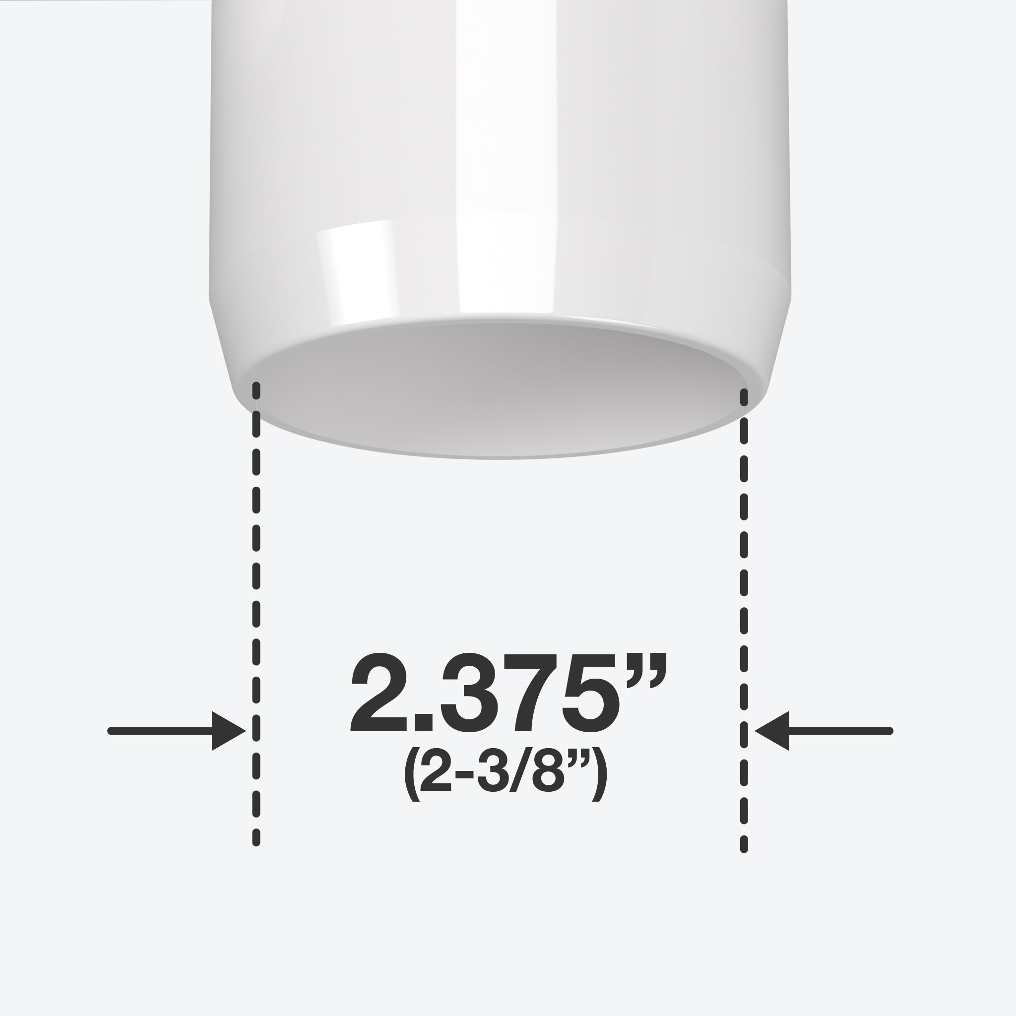 2 in. 45 Degree Furniture Grade PVC Elbow Fitting - White - FORMUFIT