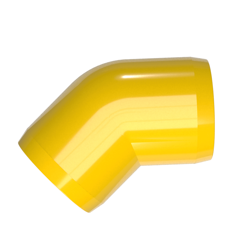 Load image into Gallery viewer, 3/4 in. 45 Degree Furniture Grade PVC Elbow Fitting - Yellow - FORMUFIT
