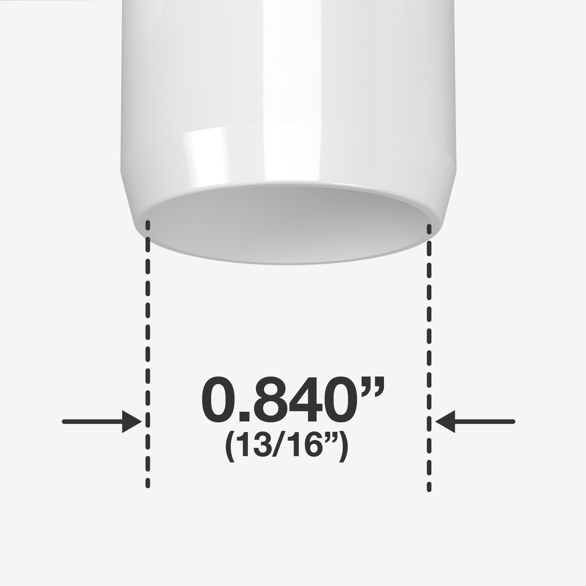 1/2 in. 45 Degree Furniture Grade PVC Elbow Fitting - White - FORMUFIT