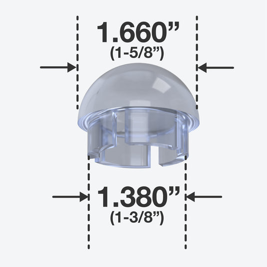 1-1/4 in. Internal Ball Cap - Furniture Grade PVC - Clear - FORMUFIT