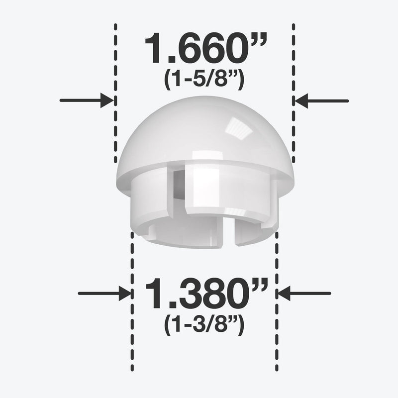 Load image into Gallery viewer, 1-1/4 in. Internal Ball Cap - Furniture Grade PVC - White - FORMUFIT
