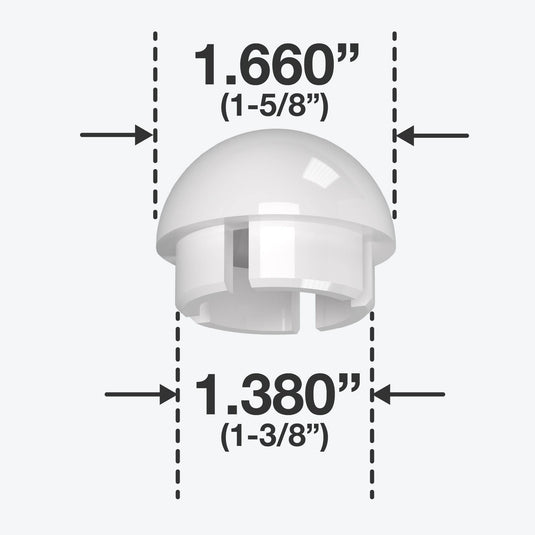 1-1/4 in. Internal Ball Cap - Furniture Grade PVC - White - FORMUFIT
