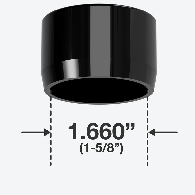 Load image into Gallery viewer, 1-1/4 in. Caster Pipe Cap - Furniture Grade PVC - Black - FORMUFIT
