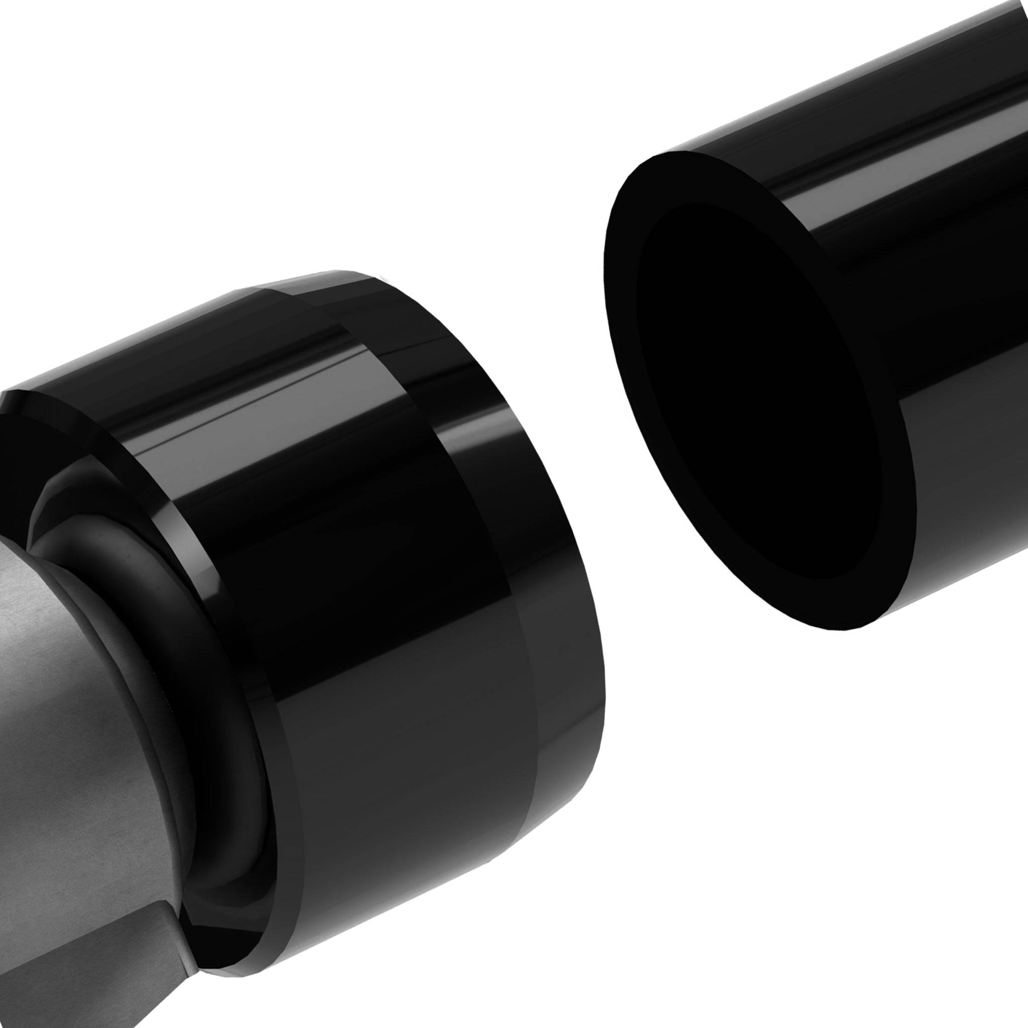 1-1/4 in. Caster Pipe Cap - Furniture Grade PVC - Black - FORMUFIT