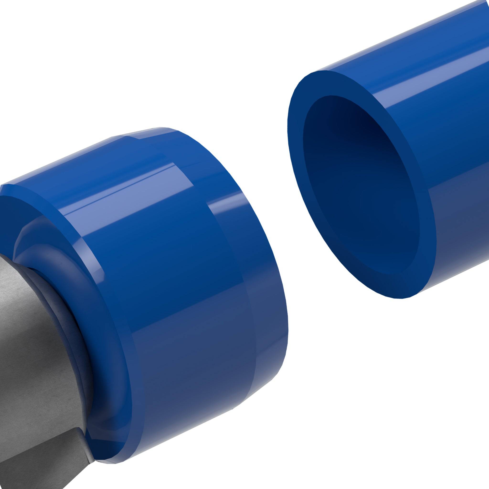 1-1/4 in. Caster Pipe Cap - Furniture Grade PVC - Blue - FORMUFIT