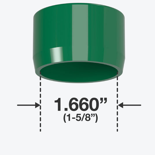 1-1/4 in. Caster Pipe Cap - Furniture Grade PVC - Green - FORMUFIT