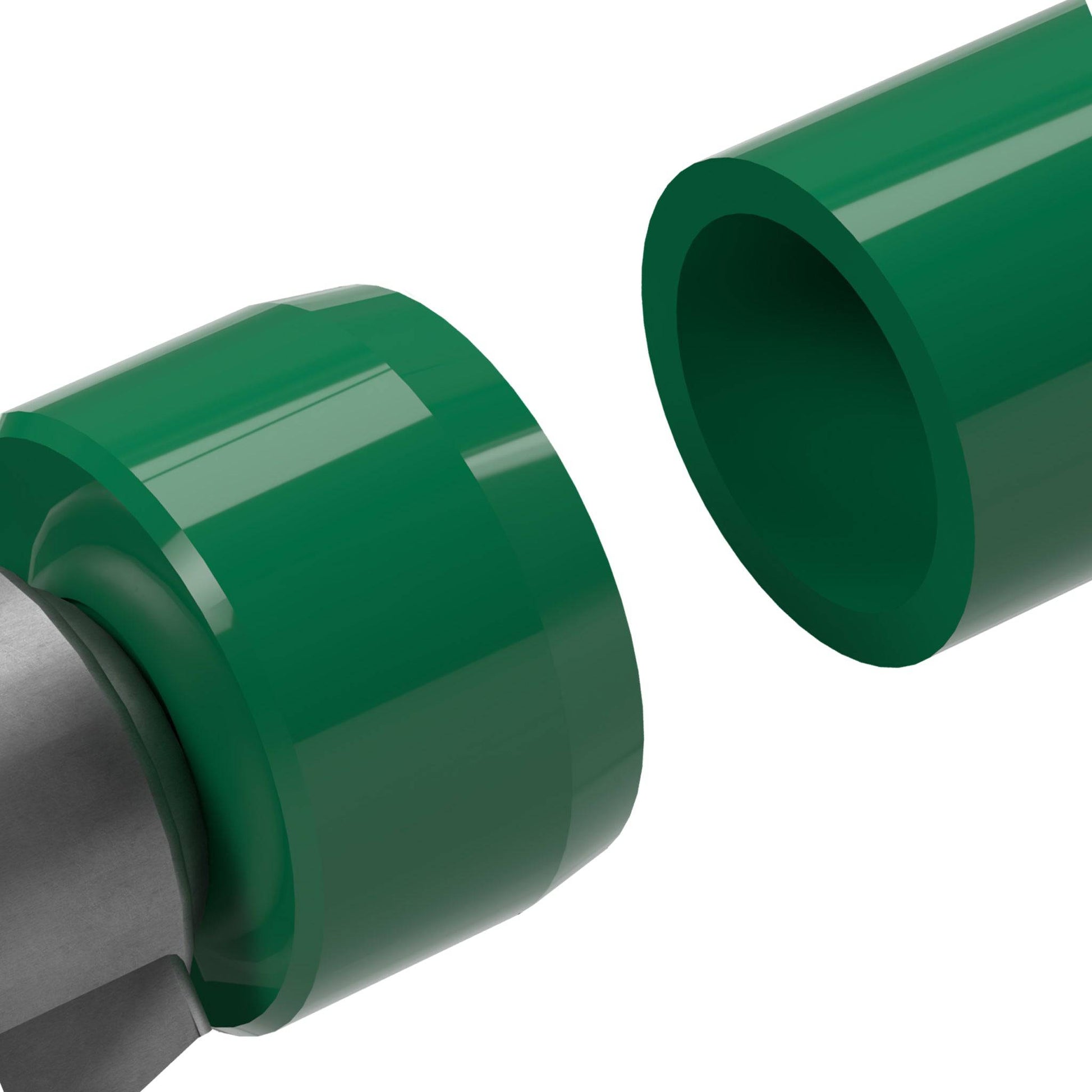 1-1/4 in. Caster Pipe Cap - Furniture Grade PVC - Green - FORMUFIT