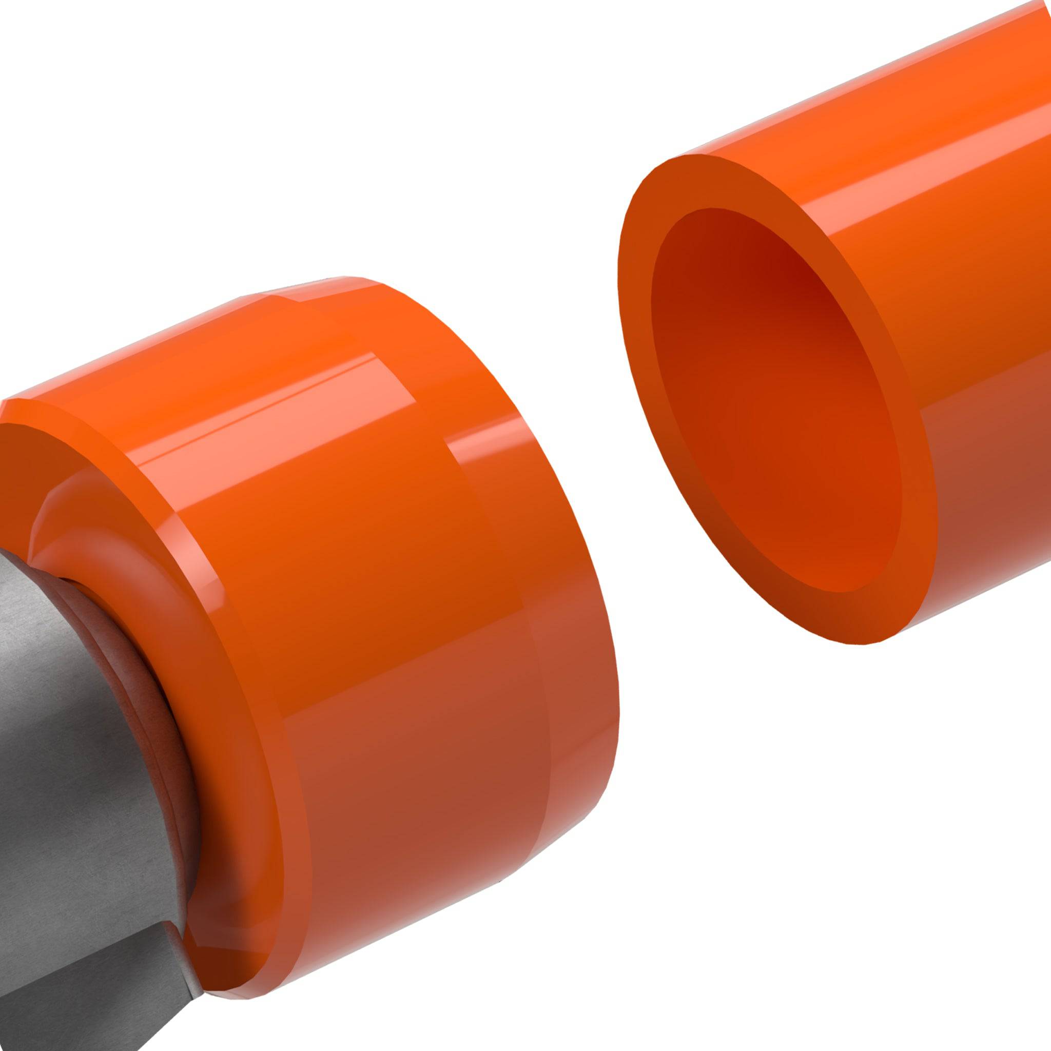 1-1/4 in. Caster Pipe Cap - Furniture Grade PVC - Orange - FORMUFIT