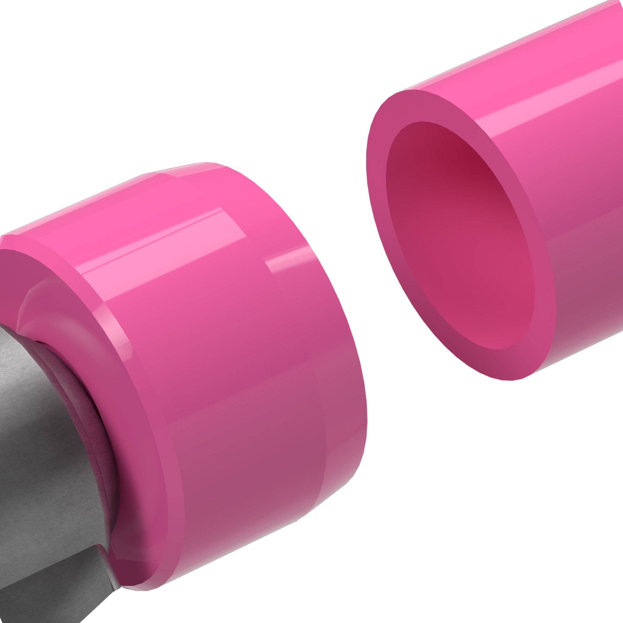 1-1/4 in. Caster Pipe Cap - Furniture Grade PVC - Pink - FORMUFIT