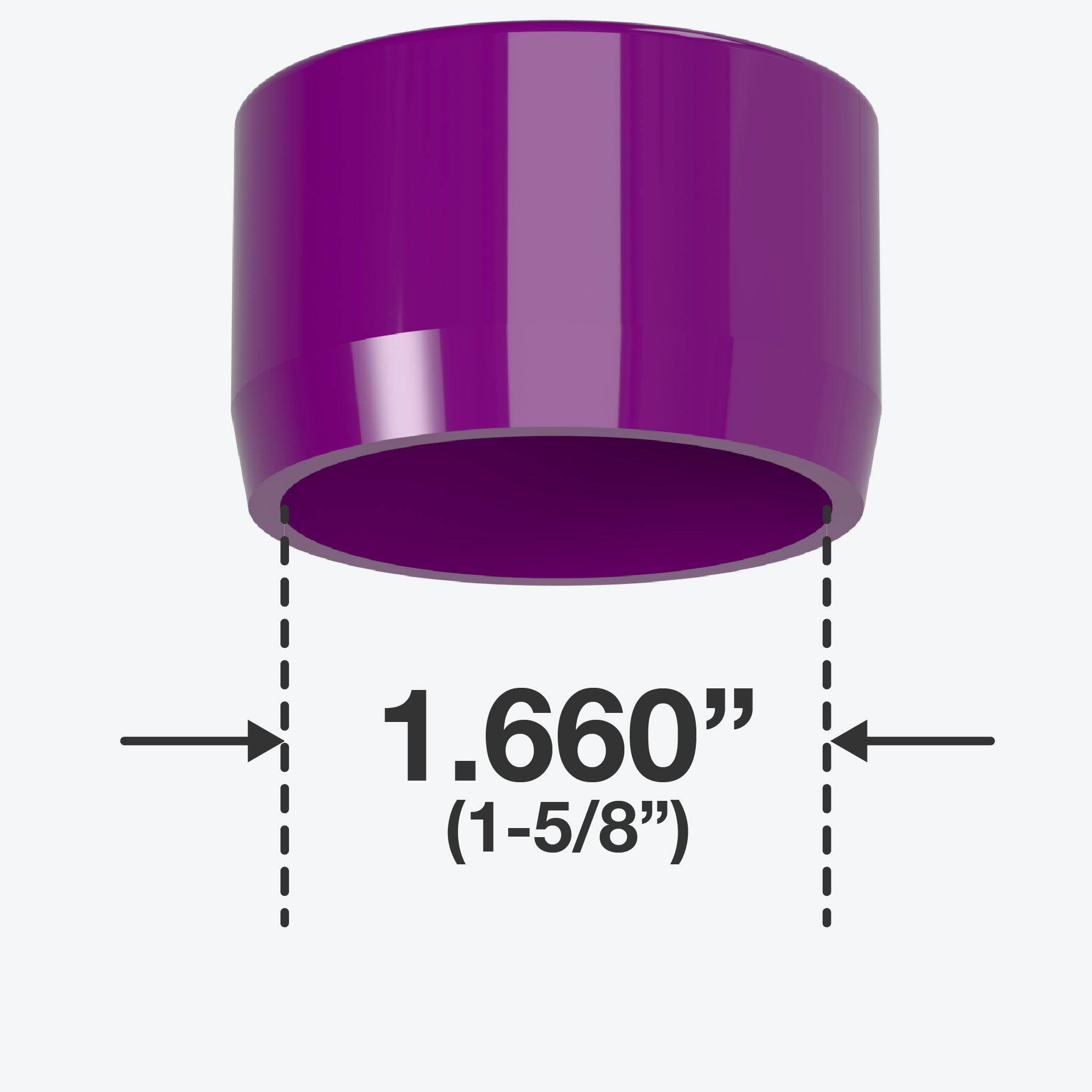 1-1/4 in. Caster Pipe Cap - Furniture Grade PVC - Purple - FORMUFIT