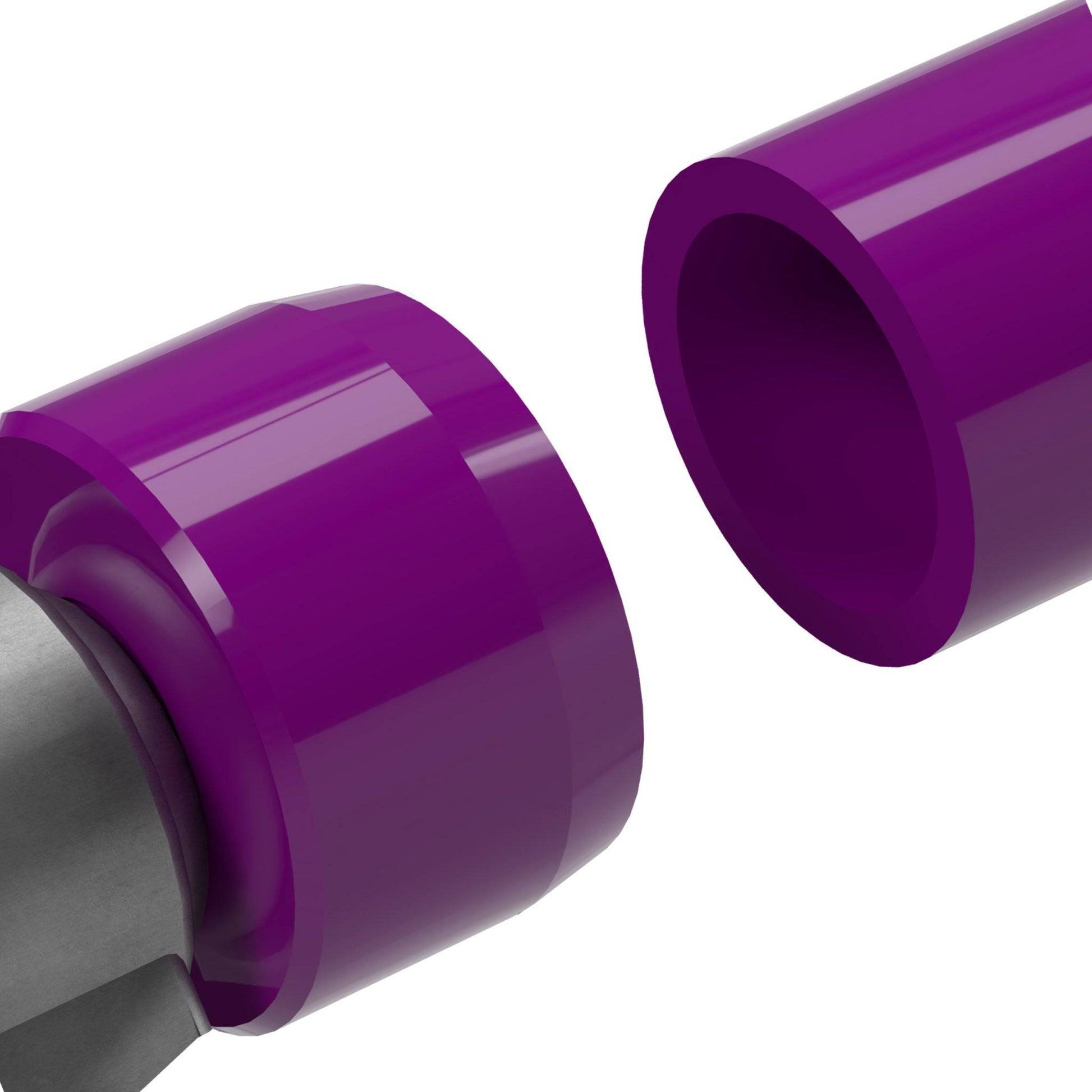 1-1/4 in. Caster Pipe Cap - Furniture Grade PVC - Purple - FORMUFIT