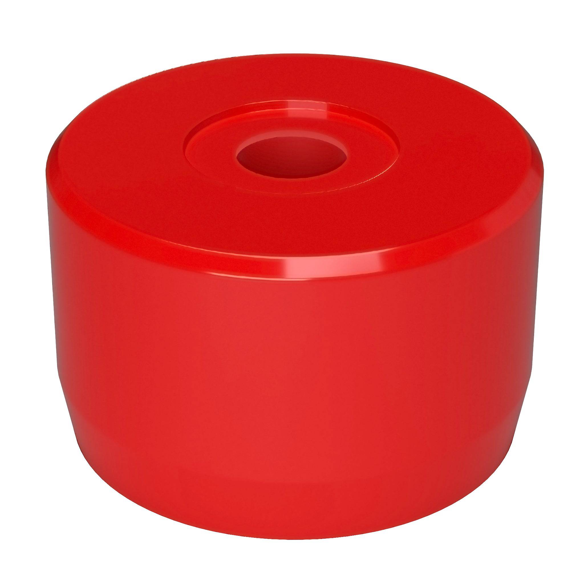 1-1/4 in. Caster Pipe Cap - Furniture Grade PVC - Red - FORMUFIT