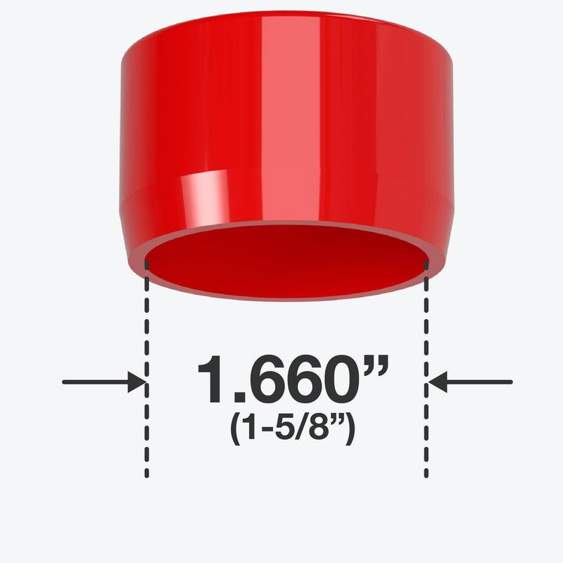 Load image into Gallery viewer, 1-1/4 in. Caster Pipe Cap - Furniture Grade PVC - Red - FORMUFIT

