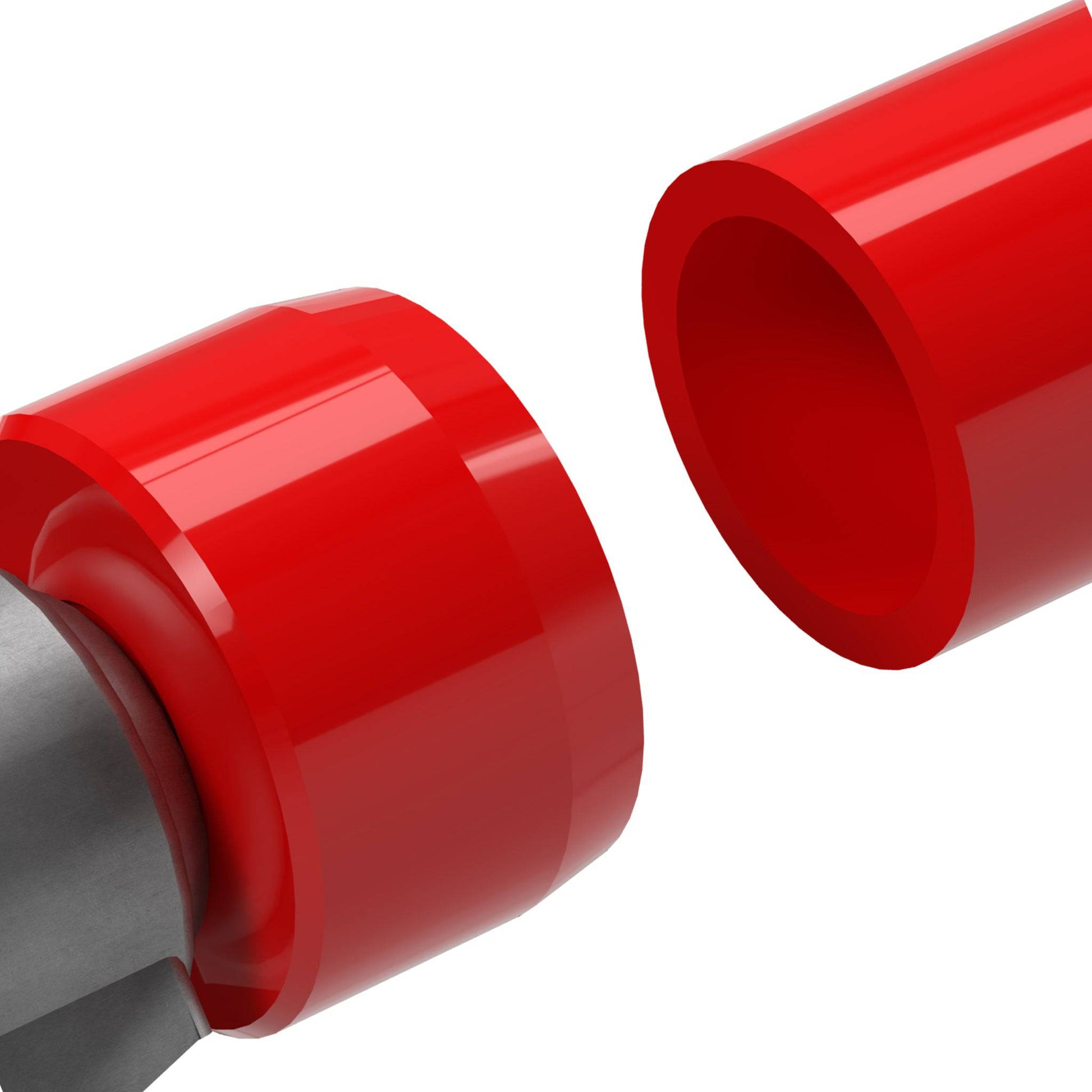 1-1/4 in. Caster Pipe Cap - Furniture Grade PVC - Red - FORMUFIT