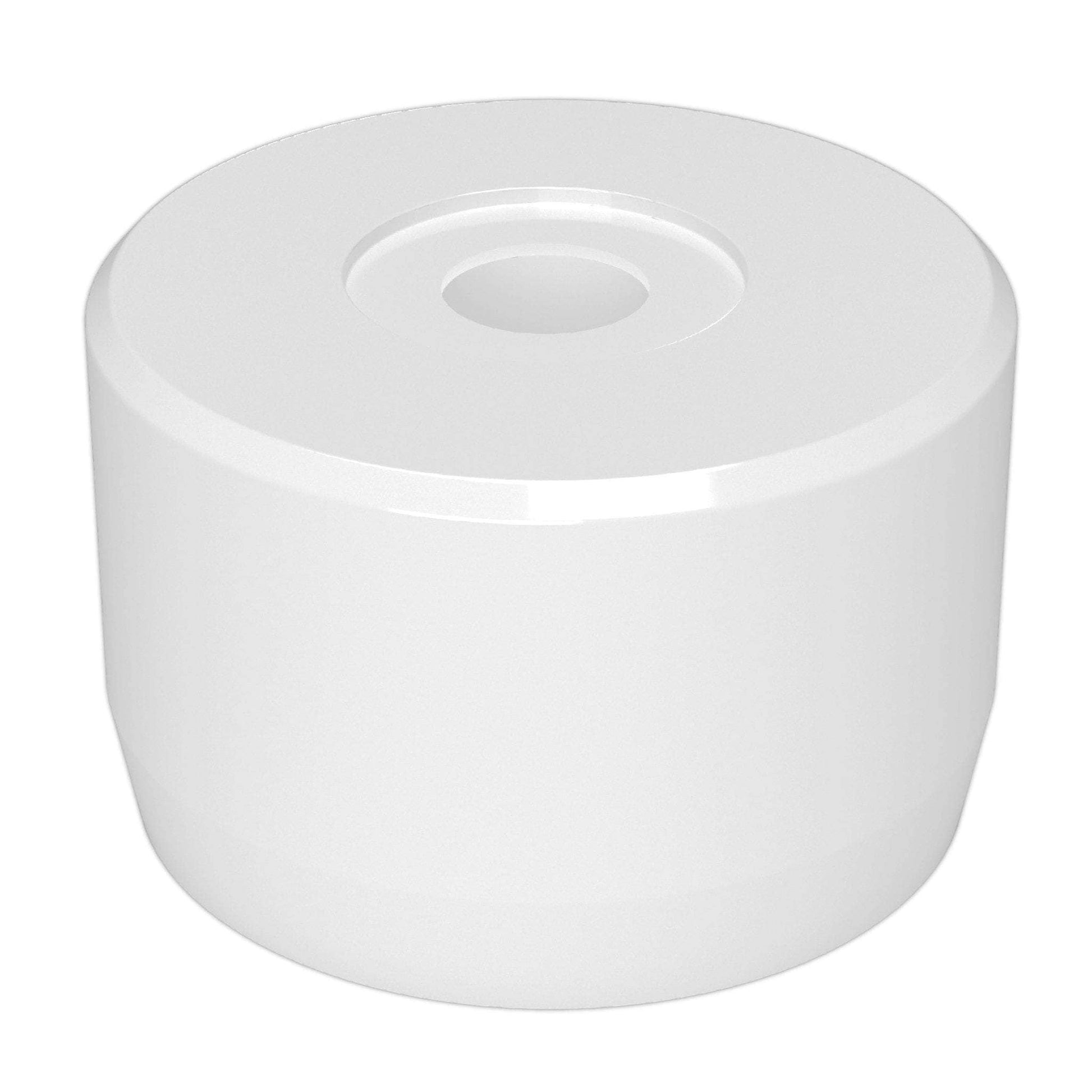 1-1/4 in. Caster Pipe Cap - Furniture Grade PVC - White - FORMUFIT