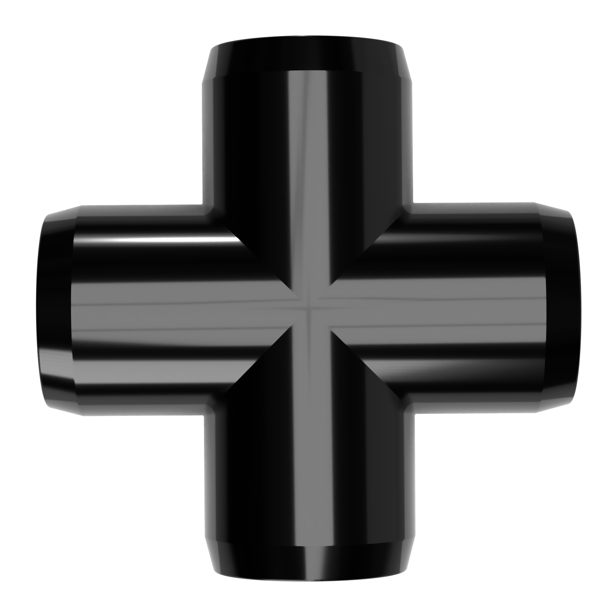 1-1/2 in. Furniture Grade PVC Cross Fitting - Black - FORMUFIT