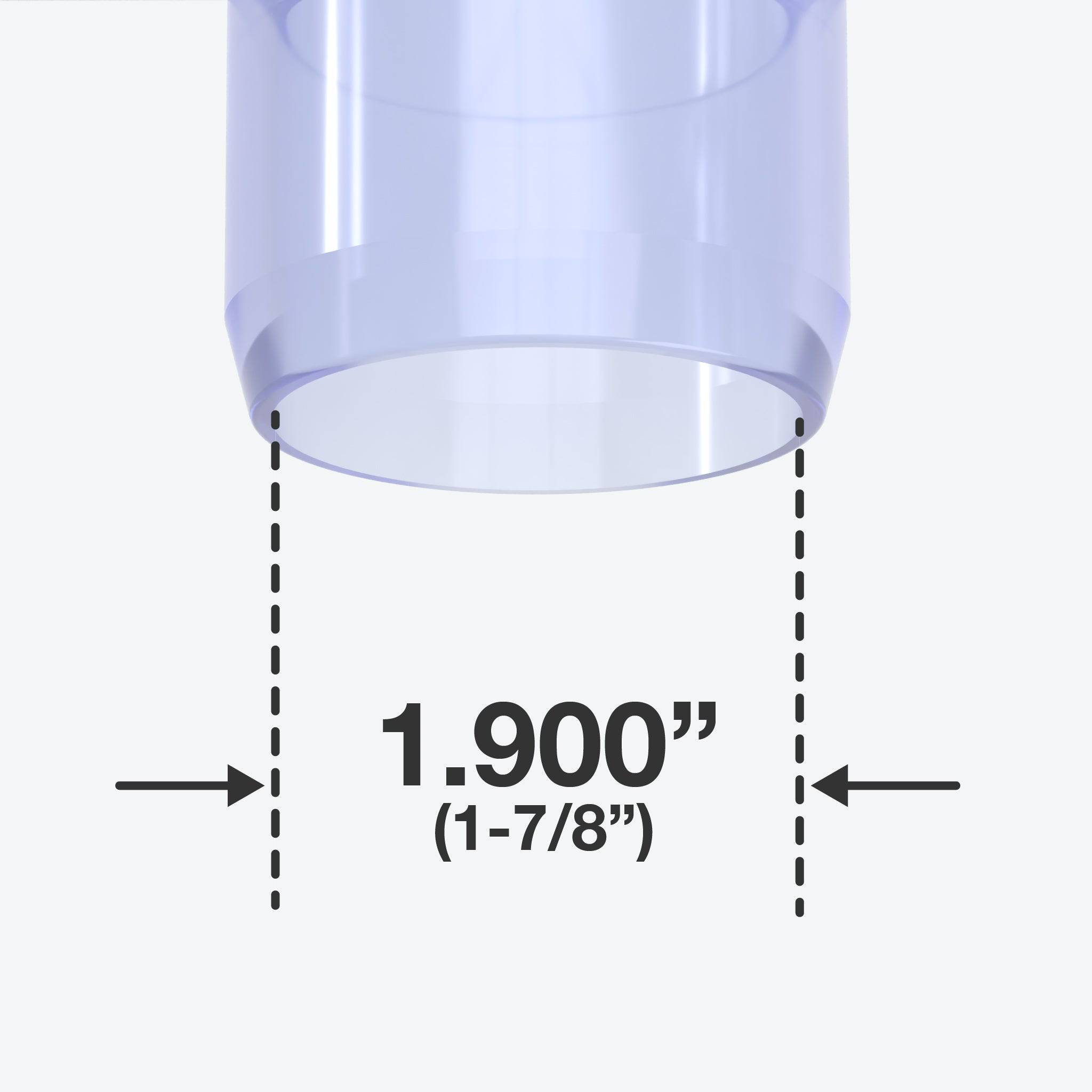 1-1/2 in. Furniture Grade PVC Cross Fitting - Clear - FORMUFIT