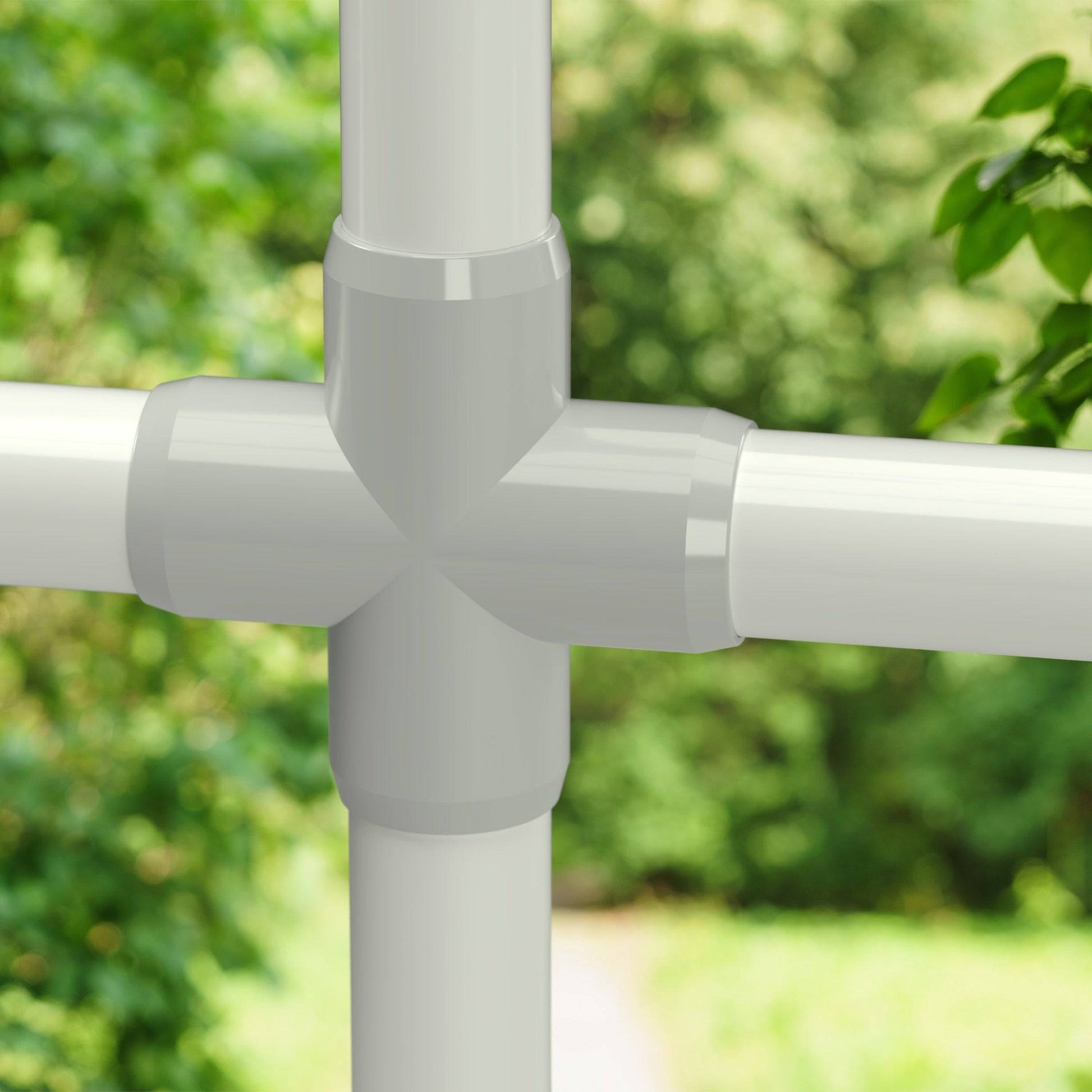 1-1/2 in. Furniture Grade PVC Cross Fitting - Gray - FORMUFIT