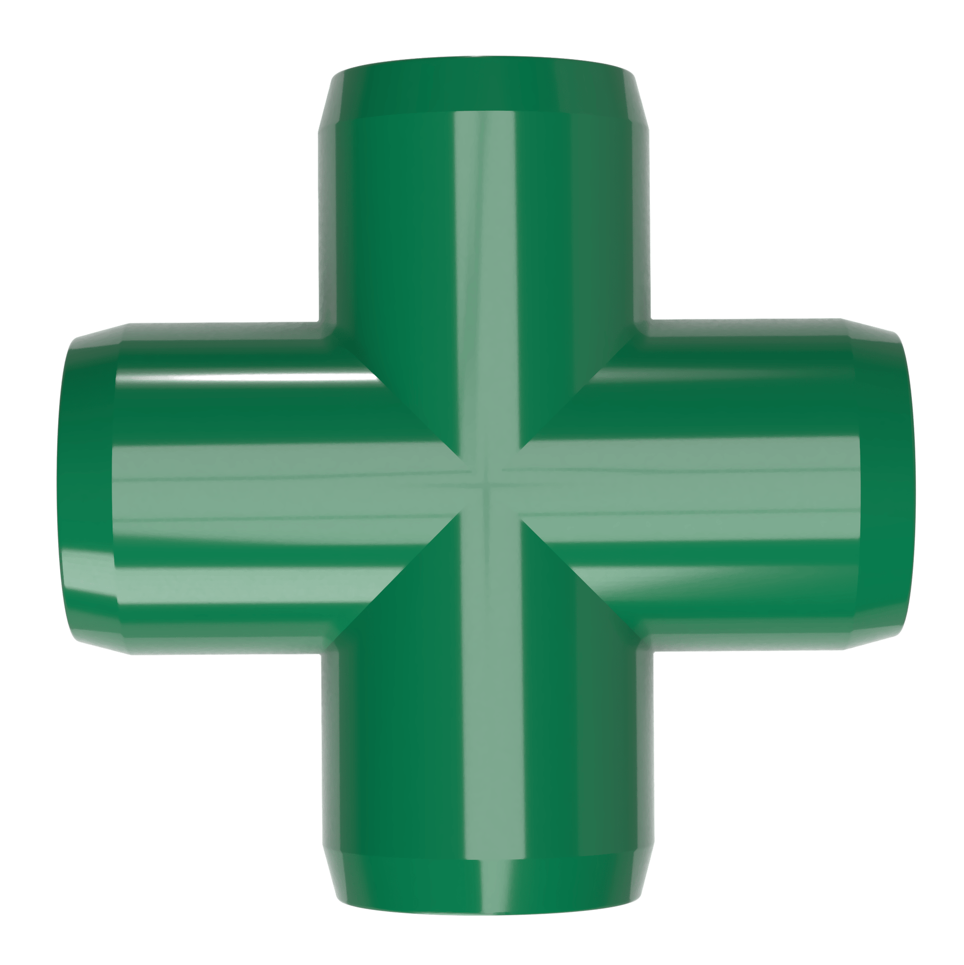 1-1/2 in. Furniture Grade PVC Cross Fitting - Green - FORMUFIT