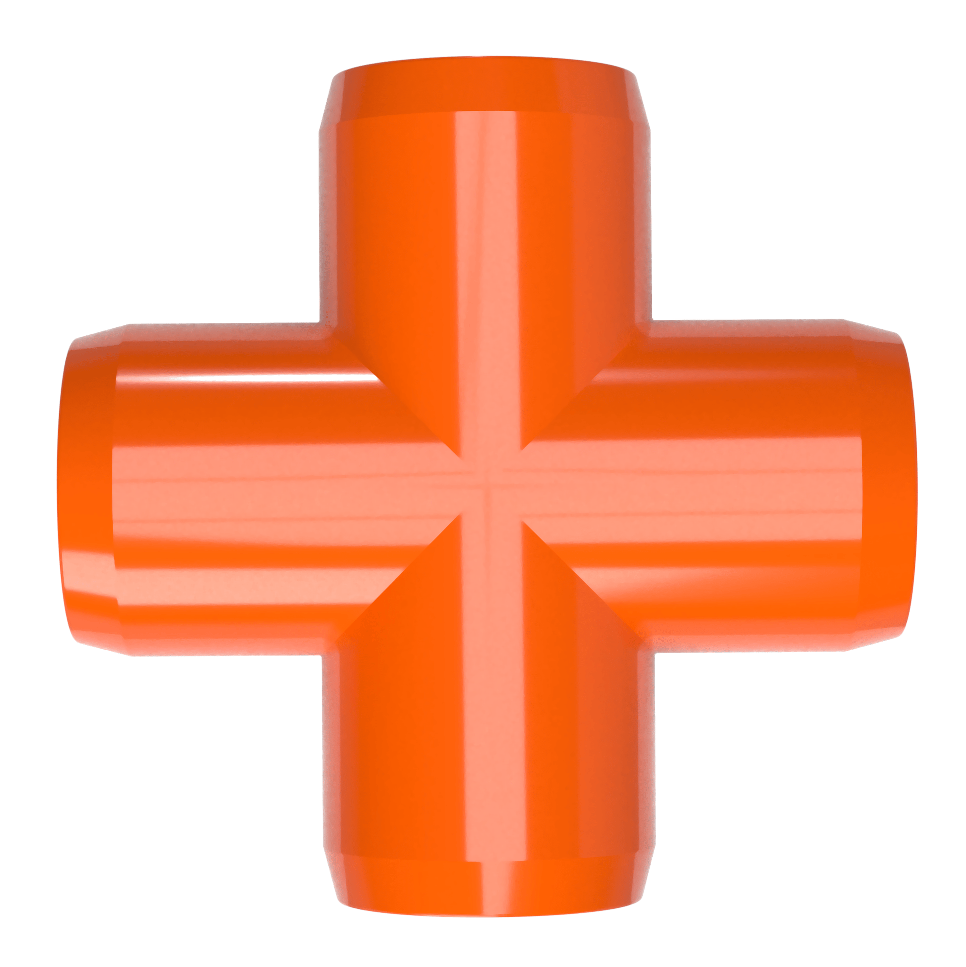 1-1/2 in. Furniture Grade PVC Cross Fitting - Orange - FORMUFIT