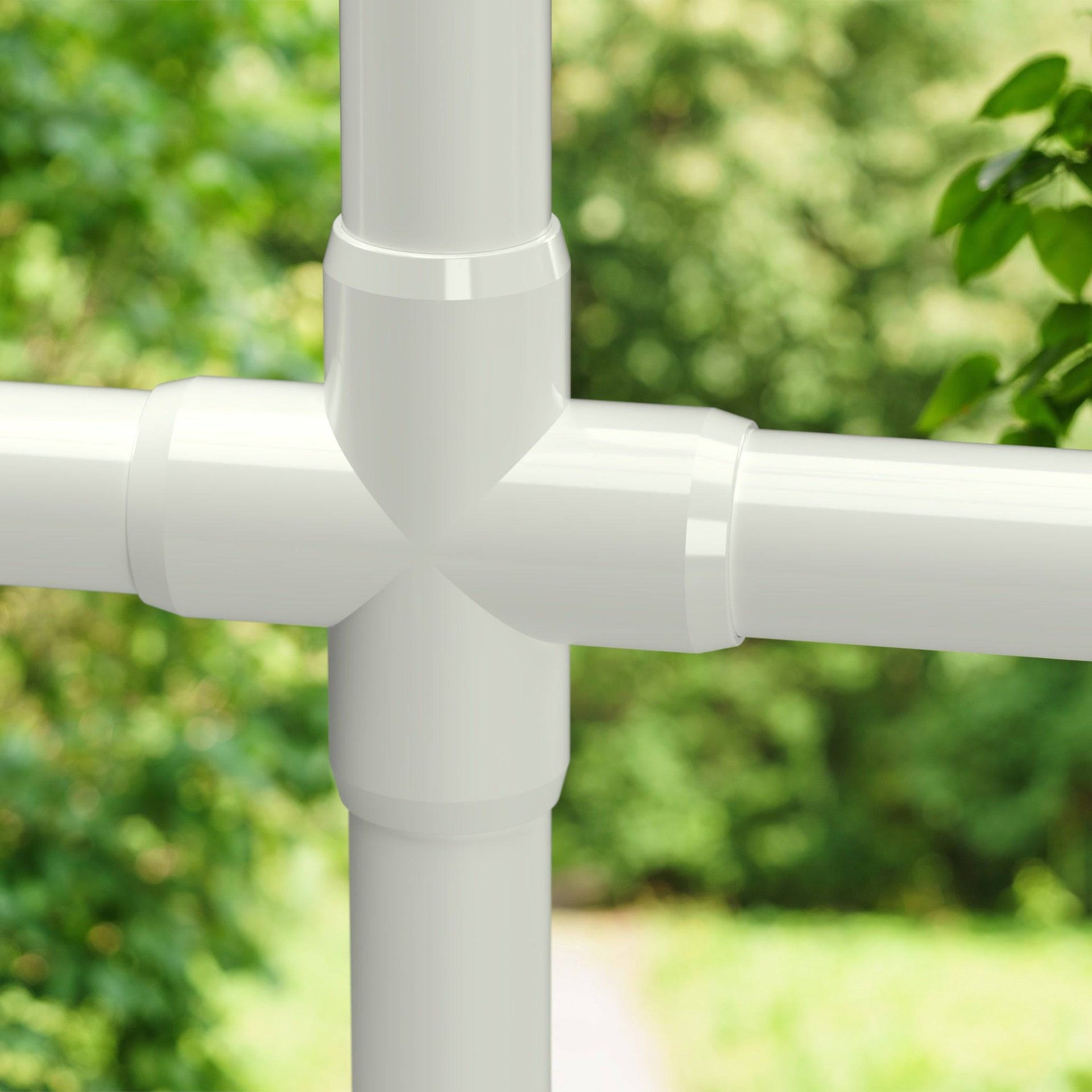 1-1/2 in. Furniture Grade PVC Cross Connector - White | FORMUFIT