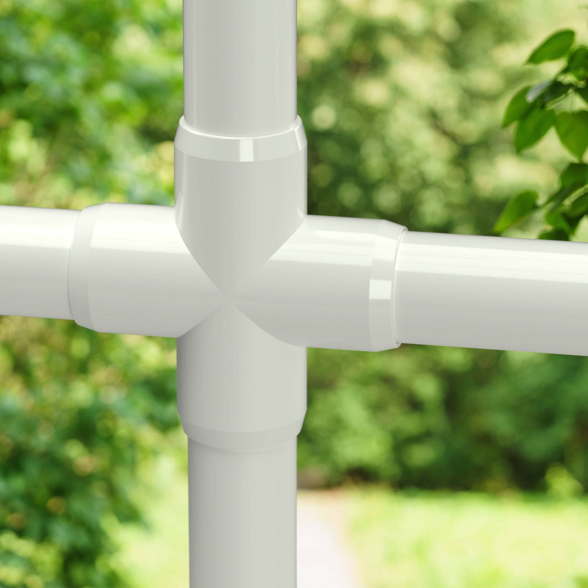 1-1/2 in. Furniture Grade PVC Cross Fitting - White - FORMUFIT