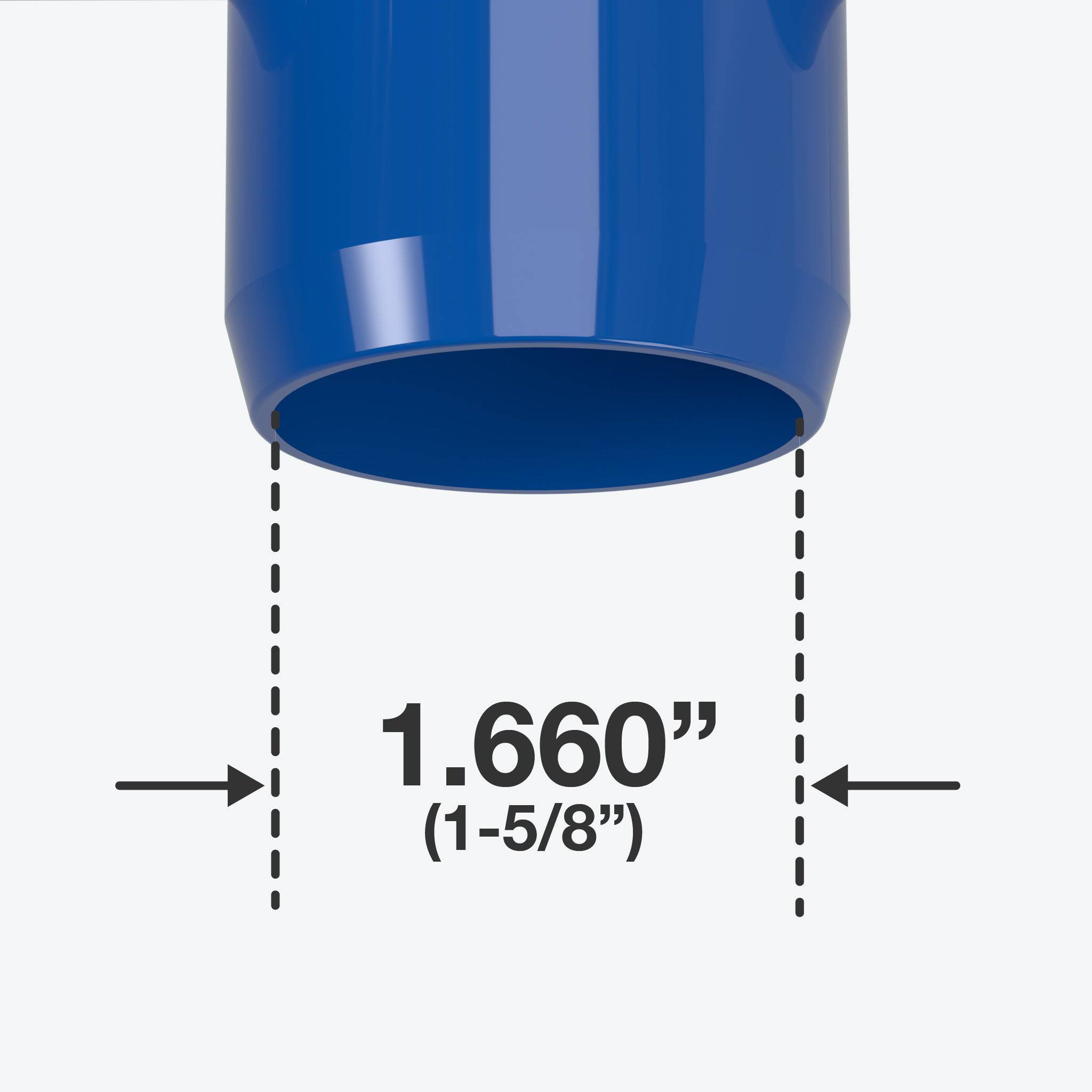 1-1/4 in. Furniture Grade PVC Cross Fitting - Blue - FORMUFIT