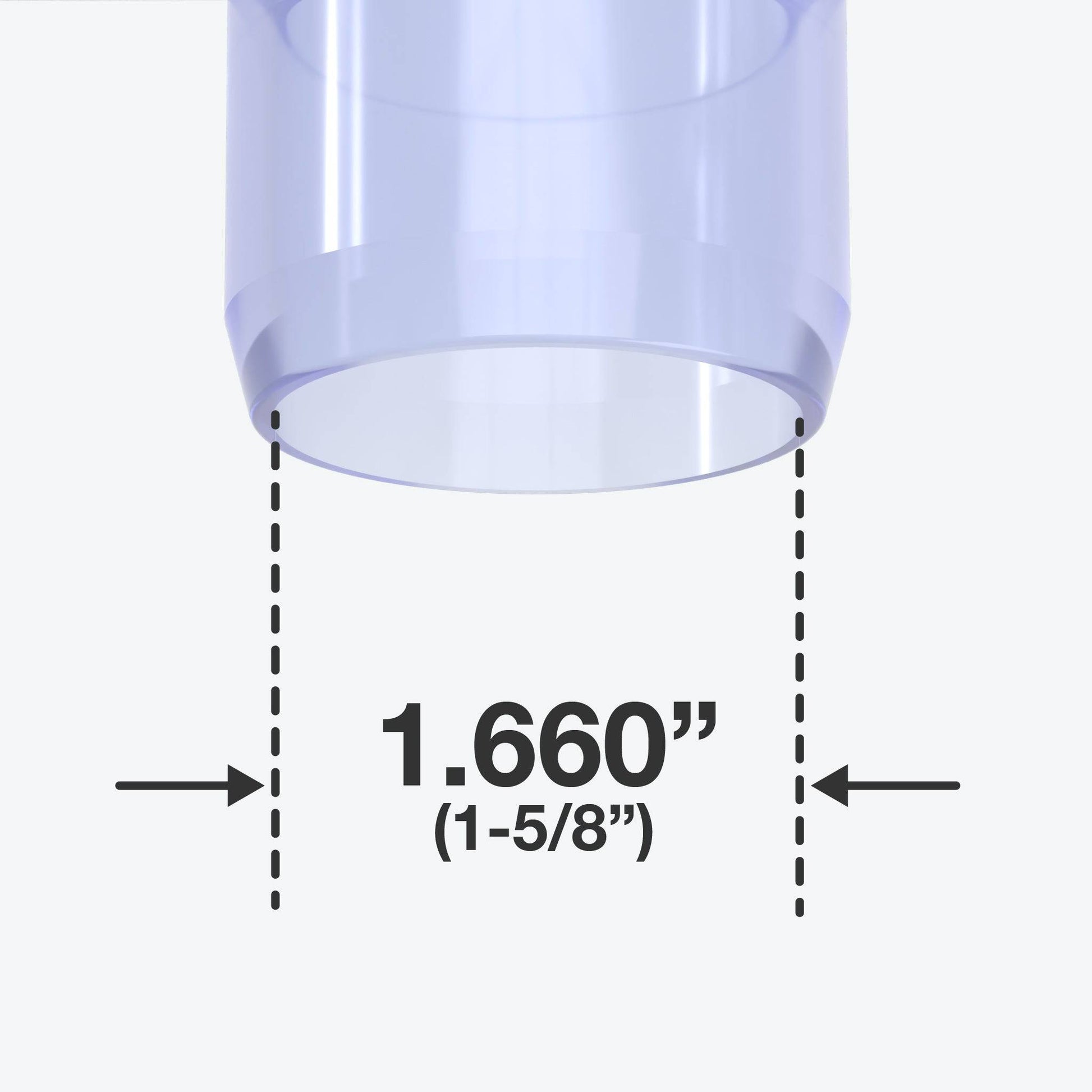 1-1/4 in. Furniture Grade PVC Cross Fitting - Clear - FORMUFIT