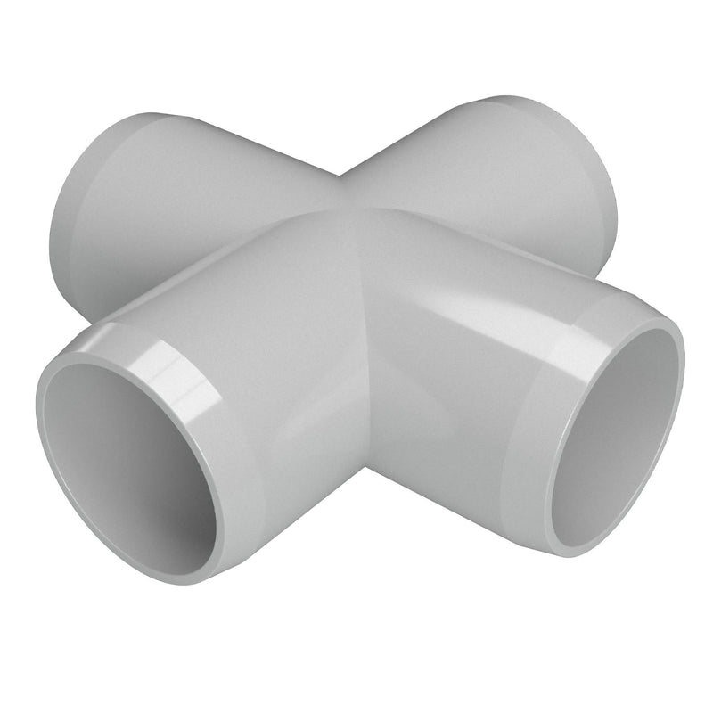 Load image into Gallery viewer, 1-1/4 in. Furniture Grade PVC Cross Fitting - Gray - FORMUFIT
