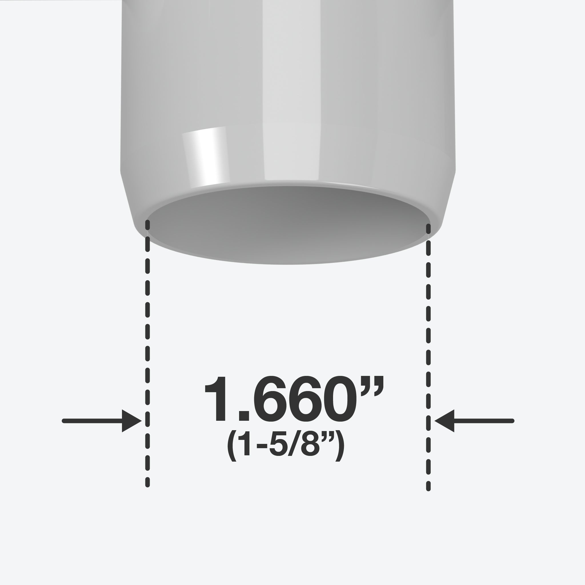 1-1/4 in. Furniture Grade PVC Cross Fitting - Gray - FORMUFIT