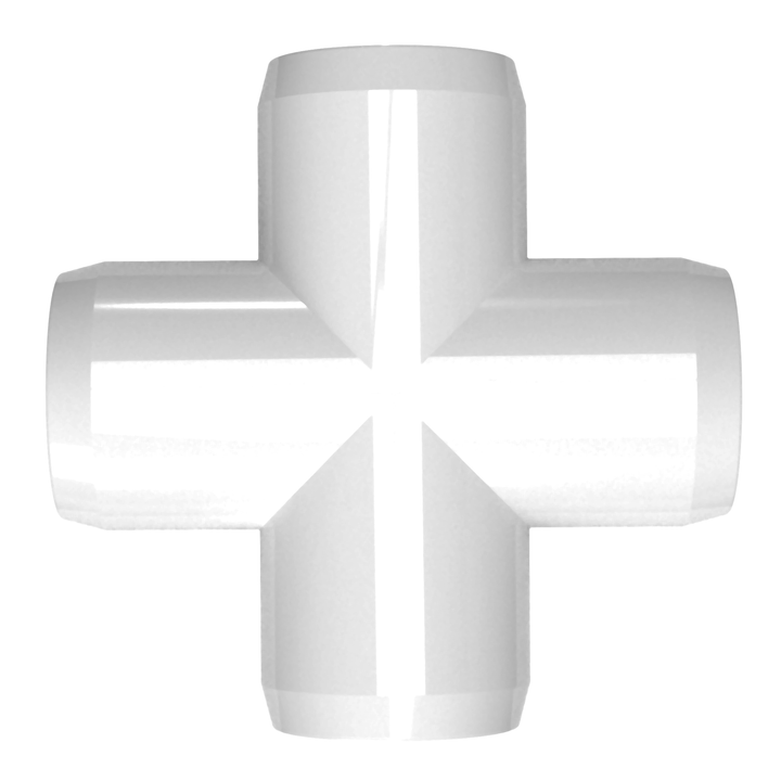 1-1/4 in. Furniture Grade PVC Cross Connector - White | FORMUFIT