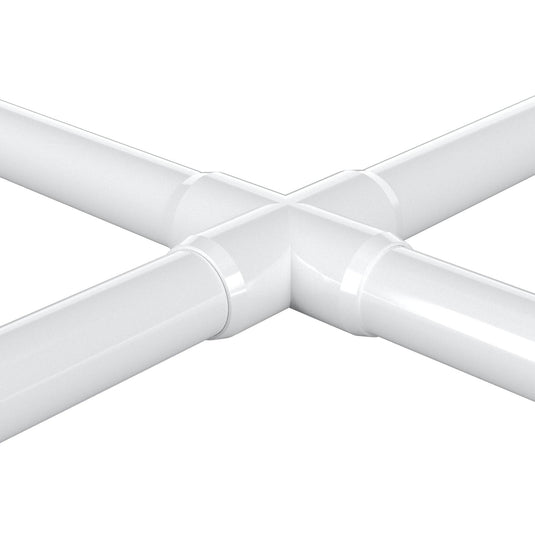 1-1/4 in. Furniture Grade PVC Cross Fitting - White - FORMUFIT