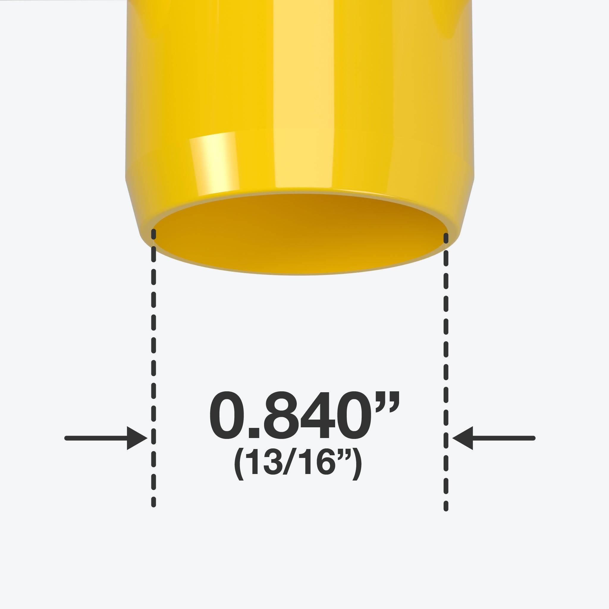 1/2 in. Furniture Grade PVC Cross Fitting - Yellow - FORMUFIT