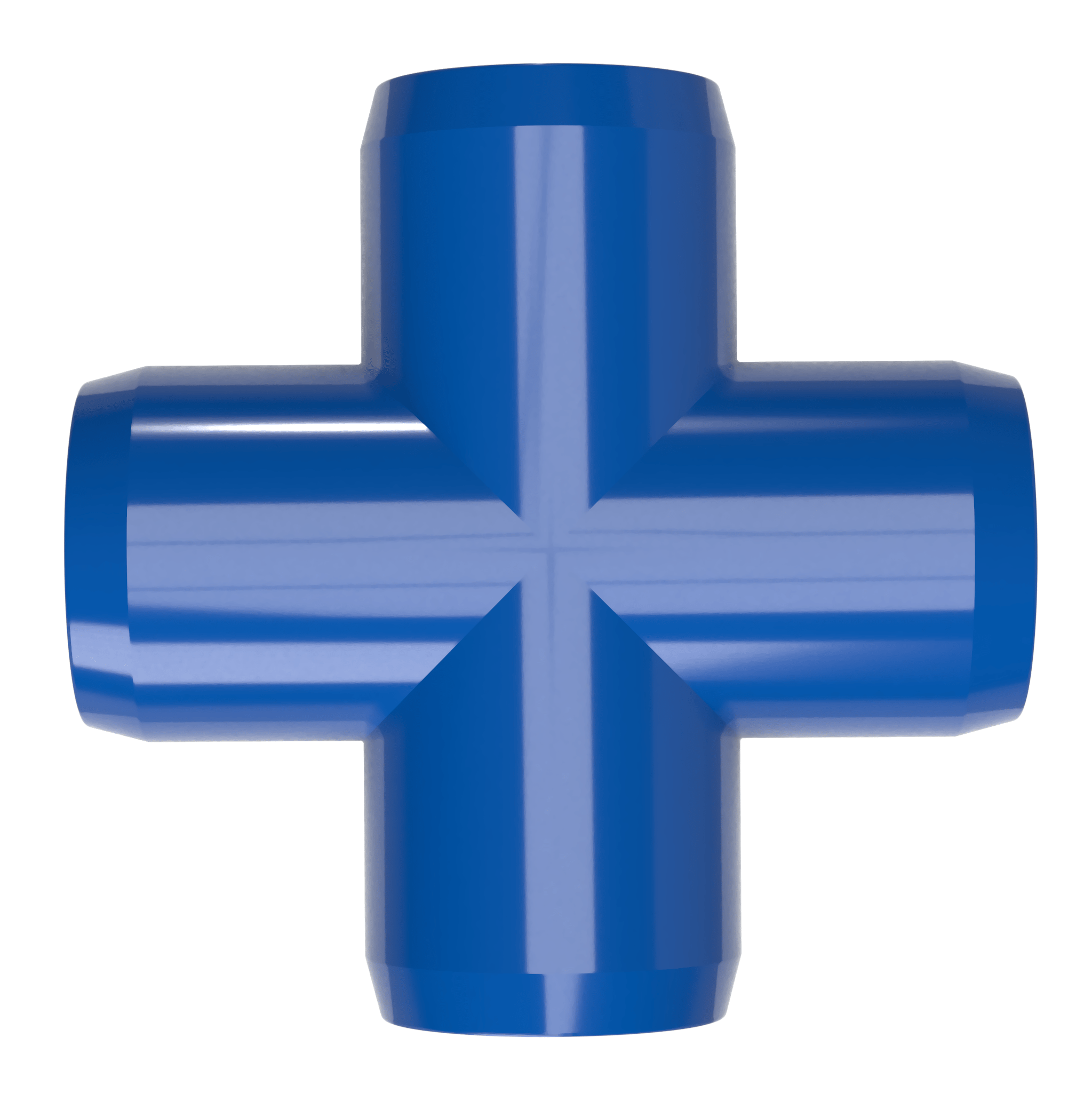 1 in. Furniture Grade PVC Cross Fitting - Blue - FORMUFIT