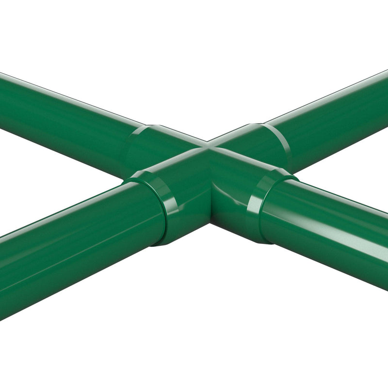 Load image into Gallery viewer, 1 in. Furniture Grade PVC Cross Fitting - Green - FORMUFIT
