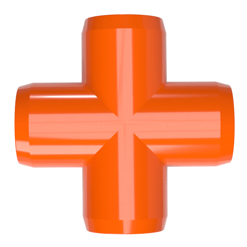 Load image into Gallery viewer, 1 in. Furniture Grade PVC Cross Fitting -Orange - FORMUFIT
