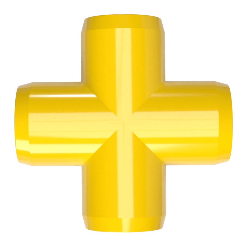 Load image into Gallery viewer, 1 in. Furniture Grade PVC Cross Fitting - Yellow - FORMUFIT
