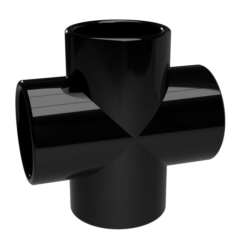 Load image into Gallery viewer, 2 in. Furniture Grade PVC Cross Fitting - Black - FORMUFIT
