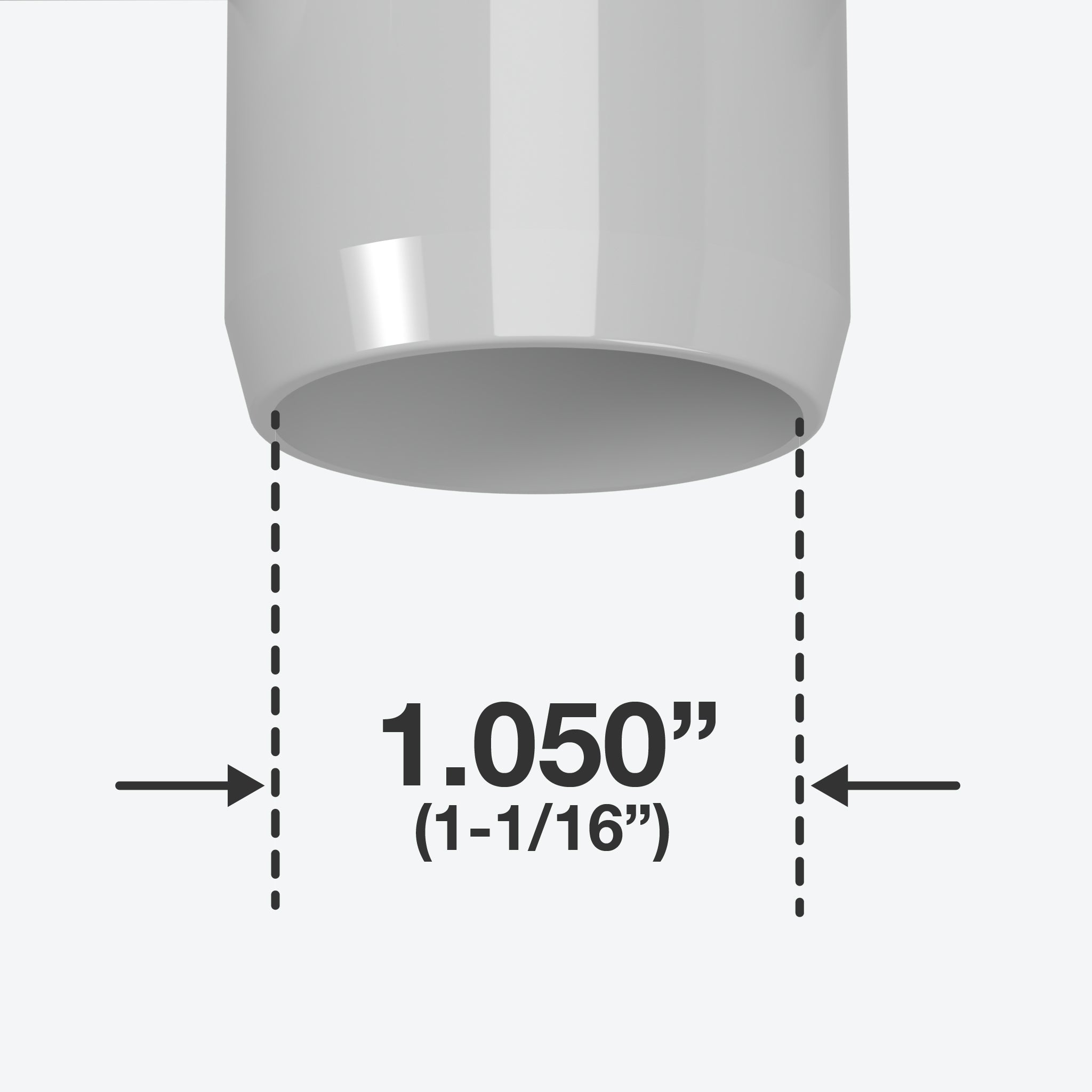 3/4 in. Furniture Grade PVC Cross Fitting - Gray - FORMUFIT