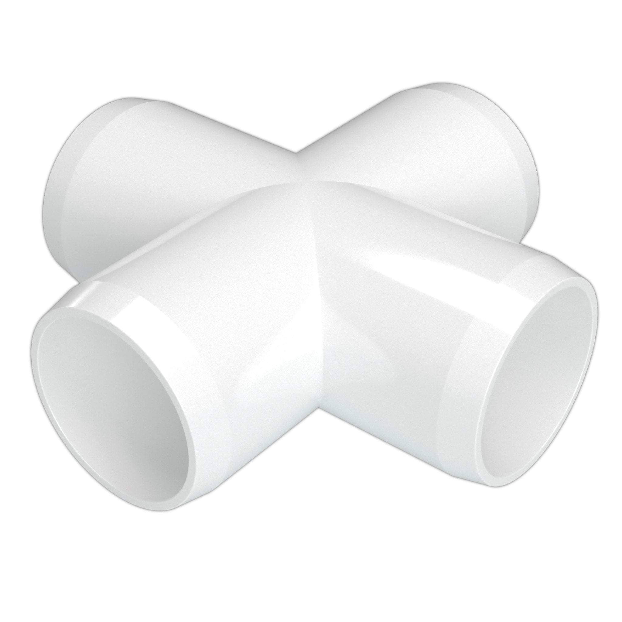 1-1/2 in. Furniture Grade PVC Cross Fitting - White - FORMUFIT