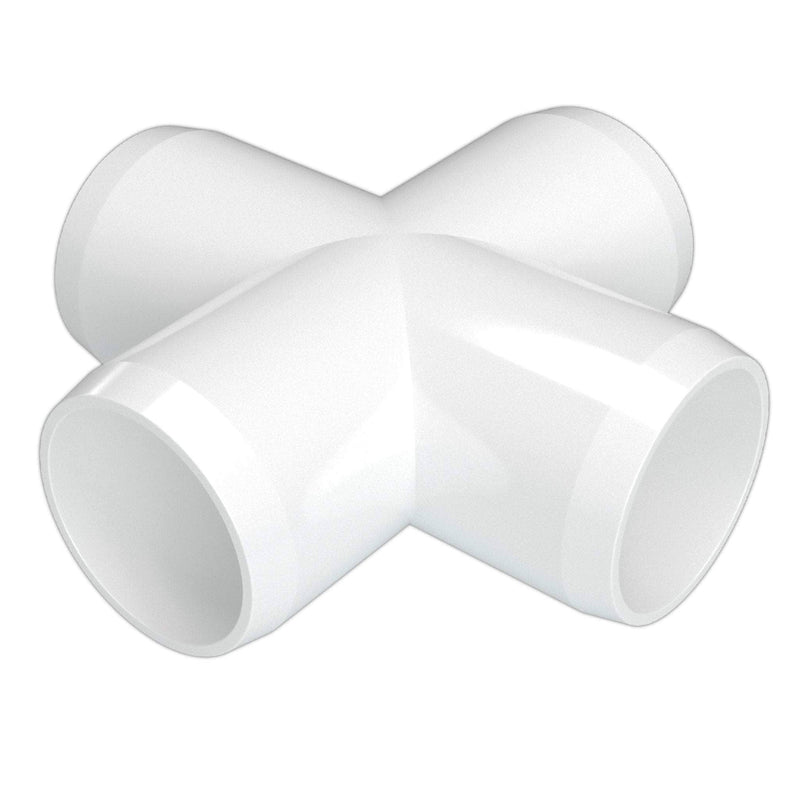 Load image into Gallery viewer, 1-1/2 in. Furniture Grade PVC Cross Fitting - White - FORMUFIT
